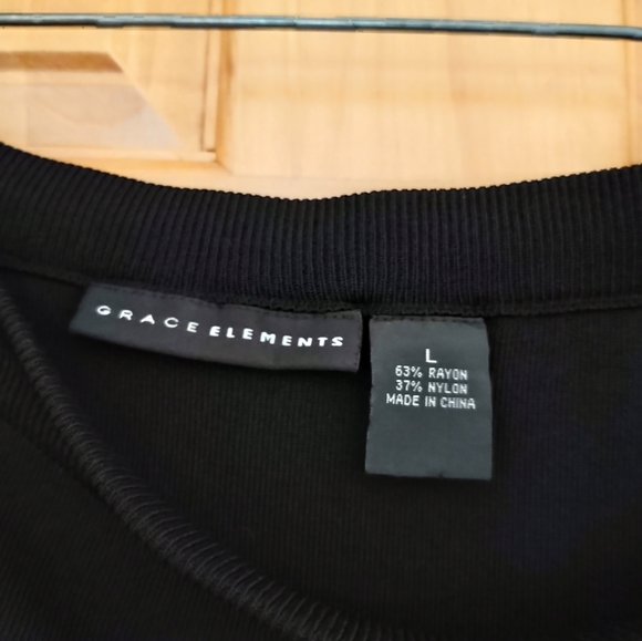 GRACE Elements Size L Black Stretch Ribbed 3 Piece Set Jacket Pencil Skirt Tank - Picture 9 of 14